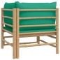 Garten-Ecksofa mit Grünen Kissen Bambus Garten-Ecksofa mit Grünen Kissen Bambus