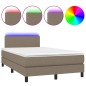 vidaXL Boxspringbett mit Matratze & LED Taupe 120x200 cm Stoff vidaXL Boxspringbett mit Matratze & LED Taupe 120x200 cm Stoff