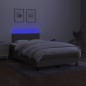 vidaXL Boxspringbett mit Matratze & LED Taupe 120x200 cm Stoff vidaXL Boxspringbett mit Matratze & LED Taupe 120x200 cm Stoff