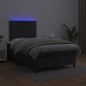 vidaXL Boxspringbett mit Matratze & LED Schwarz 120x200 cm Kunstleder vidaXL Boxspringbett mit Matratze & LED Schwarz 120x200 cm Kunstleder
