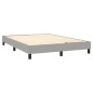 vidaXL Boxspringbett mit Matratze & LED Hellgrau 140x190 cm Stoff vidaXL Boxspringbett mit Matratze & LED Hellgrau 140x190 cm Stoff