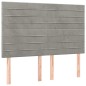 vidaXL Boxspringbett mit Matratze & LED Hellgrau 140x200 cm Samt vidaXL Boxspringbett mit Matratze & LED Hellgrau 140x200 cm Samt
