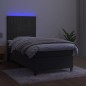 vidaXL Boxspringbett mit Matratze & LED Dunkelgrau 80x200 cm Samt vidaXL Boxspringbett mit Matratze & LED Dunkelgrau 80x200 cm Samt