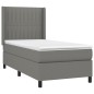 vidaXL Boxspringbett mit Matratze Dunkelgrau 90x200 cm Stoff vidaXL Boxspringbett mit Matratze Dunkelgrau 90x200 cm Stoff