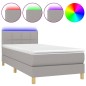 vidaXL Boxspringbett mit Matratze & LED Hellgrau 100x200 cm Stoff vidaXL Boxspringbett mit Matratze & LED Hellgrau 100x200 cm Stoff