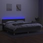 vidaXL Boxspringbett mit Matratze & LED Dunkelgrau 200x200 cm Stoff vidaXL Boxspringbett mit Matratze & LED Dunkelgrau 200x200 cm Stoff