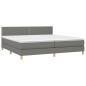 vidaXL Boxspringbett mit Matratze & LED Dunkelgrau 200x200 cm Stoff vidaXL Boxspringbett mit Matratze & LED Dunkelgrau 200x200 cm Stoff