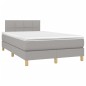 vidaXL Boxspringbett mit Matratze & LED Hellgrau 120x200 cm Stoff vidaXL Boxspringbett mit Matratze & LED Hellgrau 120x200 cm Stoff