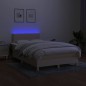 vidaXL Boxspringbett mit Matratze & LED Creme 120x200 cm Stoff vidaXL Boxspringbett mit Matratze & LED Creme 120x200 cm Stoff