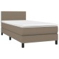 vidaXL Boxspringbett mit Matratze & LED Taupe 90x200 cm Stoff vidaXL Boxspringbett mit Matratze & LED Taupe 90x200 cm Stoff