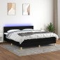 vidaXL Boxspringbett mit Matratze & LED Schwarz 160x200 cm Stoff vidaXL Boxspringbett mit Matratze & LED Schwarz 160x200 cm Stoff