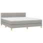 vidaXL Boxspringbett mit Matratze & LED Hellgrau 160x200 cm Stoff vidaXL Boxspringbett mit Matratze & LED Hellgrau 160x200 cm Stoff