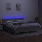 vidaXL Boxspringbett mit Matratze & LED Hellgrau 160x200 cm Stoff vidaXL Boxspringbett mit Matratze & LED Hellgrau 160x200 cm Stoff