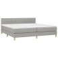 vidaXL Boxspringbett mit Matratze & LED Hellgrau 200x200 cm Stoff vidaXL Boxspringbett mit Matratze & LED Hellgrau 200x200 cm Stoff