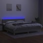 vidaXL Boxspringbett mit Matratze & LED Hellgrau 200x200 cm Stoff vidaXL Boxspringbett mit Matratze & LED Hellgrau 200x200 cm Stoff