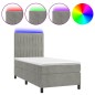 vidaXL Boxspringbett mit Matratze & LED Hellgrau 90x190 cm Samt vidaXL Boxspringbett mit Matratze & LED Hellgrau 90x190 cm Samt