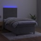 vidaXL Boxspringbett mit Matratze & LED Hellgrau 90x190 cm Samt vidaXL Boxspringbett mit Matratze & LED Hellgrau 90x190 cm Samt