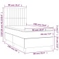 vidaXL Boxspringbett mit Matratze & LED Hellgrau 90x190 cm Samt vidaXL Boxspringbett mit Matratze & LED Hellgrau 90x190 cm Samt