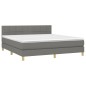 vidaXL Boxspringbett mit Matratze & LED Dunkelgrau 160x200 cm Stoff vidaXL Boxspringbett mit Matratze & LED Dunkelgrau 160x200 cm Stoff
