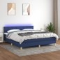 vidaXL Boxspringbett mit Matratze & LED Blau 180x200 cm Stoff vidaXL Boxspringbett mit Matratze & LED Blau 180x200 cm Stoff