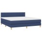 vidaXL Boxspringbett mit Matratze & LED Blau 180x200 cm Stoff vidaXL Boxspringbett mit Matratze & LED Blau 180x200 cm Stoff