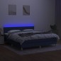 vidaXL Boxspringbett mit Matratze & LED Blau 180x200 cm Stoff vidaXL Boxspringbett mit Matratze & LED Blau 180x200 cm Stoff