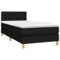 vidaXL Boxspringbett mit Matratze & LED Schwarz 90x200 cm Stoff vidaXL Boxspringbett mit Matratze & LED Schwarz 90x200 cm Stoff