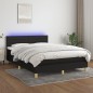 vidaXL Boxspringbett mit Matratze & LED Schwarz 140x190 cm Stoff vidaXL Boxspringbett mit Matratze & LED Schwarz 140x190 cm Stoff