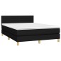 vidaXL Boxspringbett mit Matratze & LED Schwarz 140x190 cm Stoff vidaXL Boxspringbett mit Matratze & LED Schwarz 140x190 cm Stoff