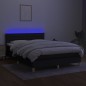 vidaXL Boxspringbett mit Matratze & LED Schwarz 140x190 cm Stoff vidaXL Boxspringbett mit Matratze & LED Schwarz 140x190 cm Stoff