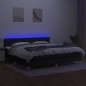 vidaXL Boxspringbett mit Matratze & LED Schwarz 200x200 cm Stoff vidaXL Boxspringbett mit Matratze & LED Schwarz 200x200 cm Stoff