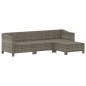 4-tlg. Garten-Lounge-Set mit Kissen Grau Poly Rattan 4-tlg. Garten-Lounge-Set mit Kissen Grau Poly Rattan