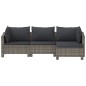 4-tlg. Garten-Lounge-Set mit Kissen Grau Poly Rattan 4-tlg. Garten-Lounge-Set mit Kissen Grau Poly Rattan
