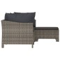 4-tlg. Garten-Lounge-Set mit Kissen Grau Poly Rattan 4-tlg. Garten-Lounge-Set mit Kissen Grau Poly Rattan