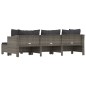 4-tlg. Garten-Lounge-Set mit Kissen Grau Poly Rattan 4-tlg. Garten-Lounge-Set mit Kissen Grau Poly Rattan