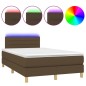 vidaXL Boxspringbett mit Matratze & LED Dunkelbraun 120x200 cm Stoff vidaXL Boxspringbett mit Matratze & LED Dunkelbraun 120x200 cm Stoff