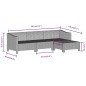4-tlg. Garten-Lounge-Set mit Kissen Grau Poly Rattan 4-tlg. Garten-Lounge-Set mit Kissen Grau Poly Rattan