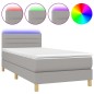 vidaXL Boxspringbett mit Matratze & LED Hellgrau 100x200 cm Stoff vidaXL Boxspringbett mit Matratze & LED Hellgrau 100x200 cm Stoff