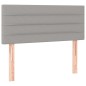 vidaXL Boxspringbett mit Matratze & LED Hellgrau 90x200 cm Stoff vidaXL Boxspringbett mit Matratze & LED Hellgrau 90x200 cm Stoff