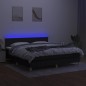 vidaXL Boxspringbett mit Matratze & LED Schwarz 180x200 cm Stoff