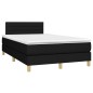 vidaXL Boxspringbett mit Matratze & LED Schwarz 120x200 cm Stoff vidaXL Boxspringbett mit Matratze & LED Schwarz 120x200 cm Stoff