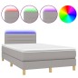 vidaXL Boxspringbett mit Matratze & LED Hellgrau 120x200 cm Stoff vidaXL Boxspringbett mit Matratze & LED Hellgrau 120x200 cm Stoff