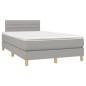 vidaXL Boxspringbett mit Matratze & LED Hellgrau 120x200 cm Stoff vidaXL Boxspringbett mit Matratze & LED Hellgrau 120x200 cm Stoff