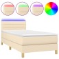 vidaXL Boxspringbett mit Matratze & LED Creme 90x190 cm Stoff vidaXL Boxspringbett mit Matratze & LED Creme 90x190 cm Stoff
