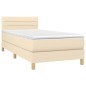 vidaXL Boxspringbett mit Matratze & LED Creme 90x190 cm Stoff vidaXL Boxspringbett mit Matratze & LED Creme 90x190 cm Stoff