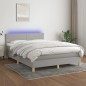 vidaXL Boxspringbett mit Matratze & LED Hellgrau 140x190 cm Stoff vidaXL Boxspringbett mit Matratze & LED Hellgrau 140x190 cm Stoff