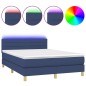 vidaXL Boxspringbett mit Matratze & LED Blau 140x190 cm Stoff vidaXL Boxspringbett mit Matratze & LED Blau 140x190 cm Stoff