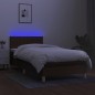 vidaXL Boxspringbett mit Matratze & LED Dunkelbraun 90x190 cm Stoff vidaXL Boxspringbett mit Matratze & LED Dunkelbraun 90x190 cm Stoff