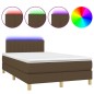 vidaXL Boxspringbett mit Matratze & LED Dunkelbraun 120x200 cm Stoff vidaXL Boxspringbett mit Matratze & LED Dunkelbraun 120x200 cm Stoff