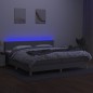 vidaXL Boxspringbett mit Matratze & LED Hellgrau 200x200 cm Stoff vidaXL Boxspringbett mit Matratze & LED Hellgrau 200x200 cm Stoff